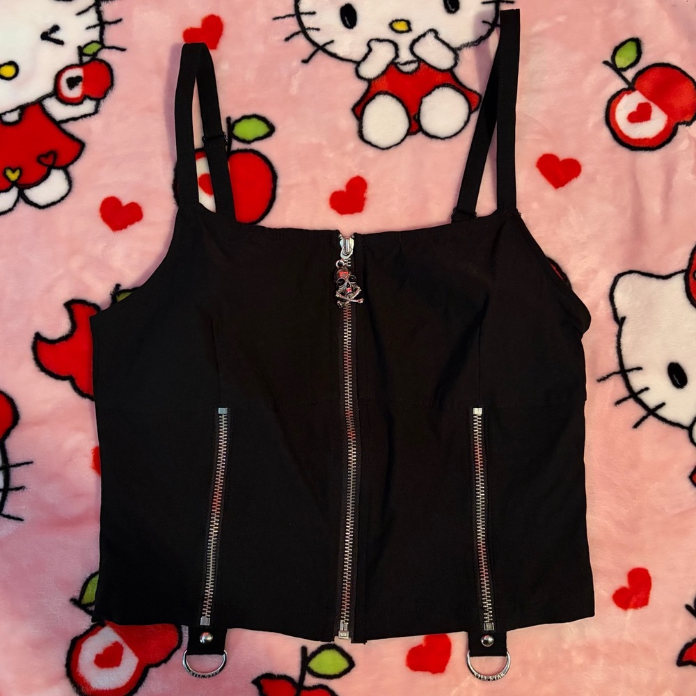Killstar Cropped Zippers Tank Top size M